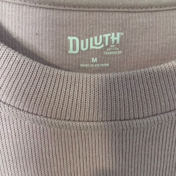 Duluth Trading Co Womens Pink Waffle Knit Crewneck Thermal Sweatshirt M Outdoors - Picture 2 of 5